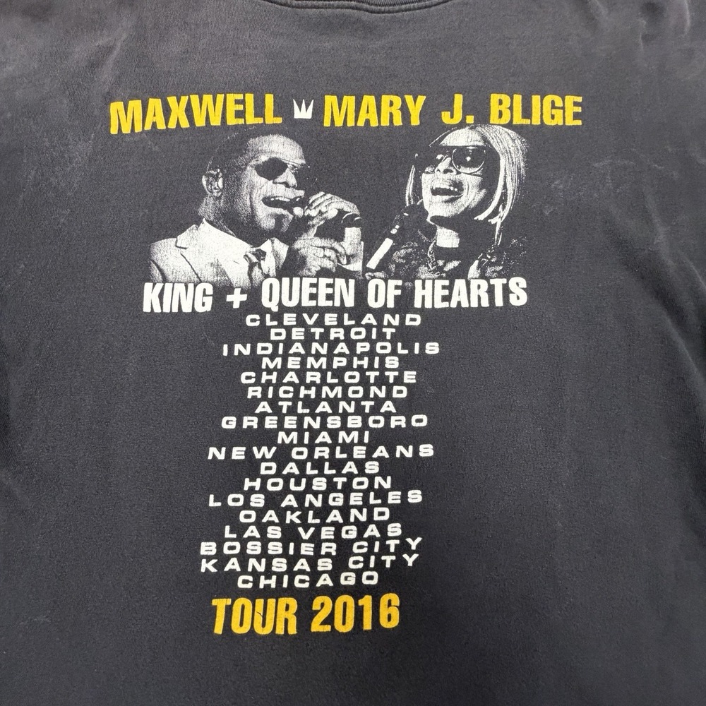 Maxwell Mary J Blige T Shirt Mens 2XL King Queen Hearts 2016 Tour Concert - Picture 4 of 8